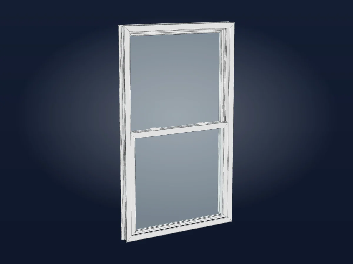 Double Hung window, 3-D model of the Vytex unit A1 installs in Cumming, GA (illustration)
