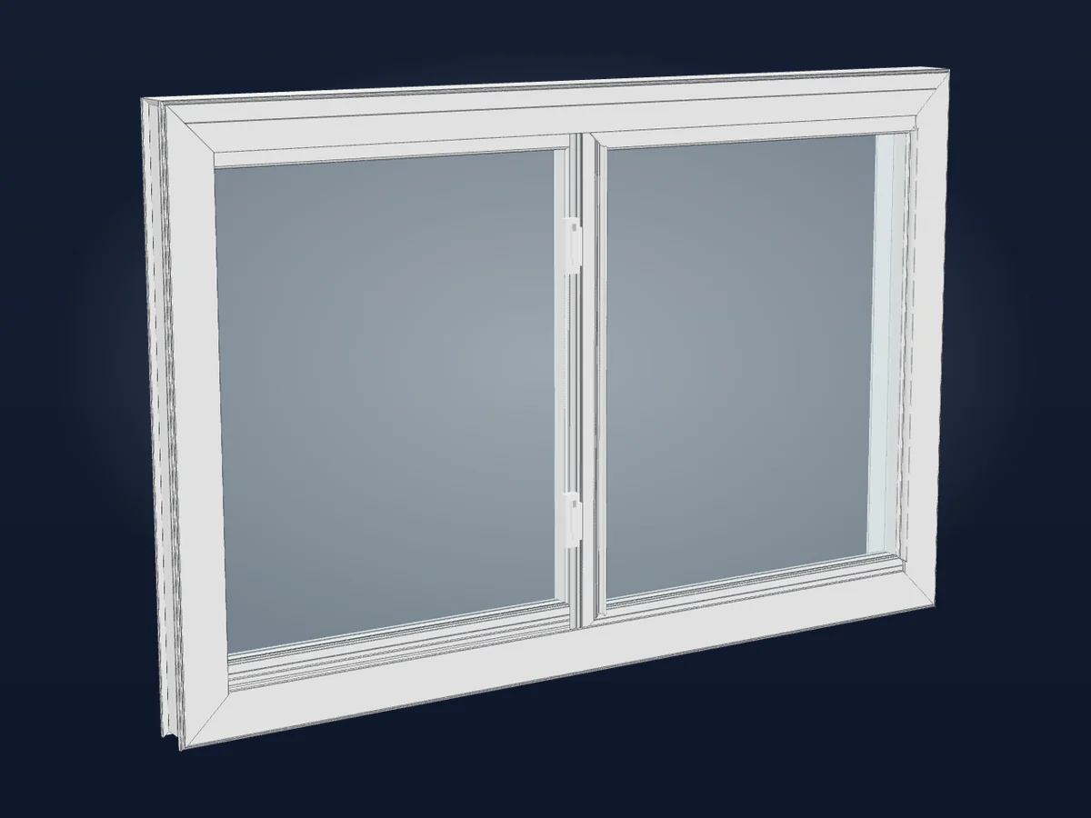 Slider window — 3-D model of the Vytex window A1 installs (illustration)