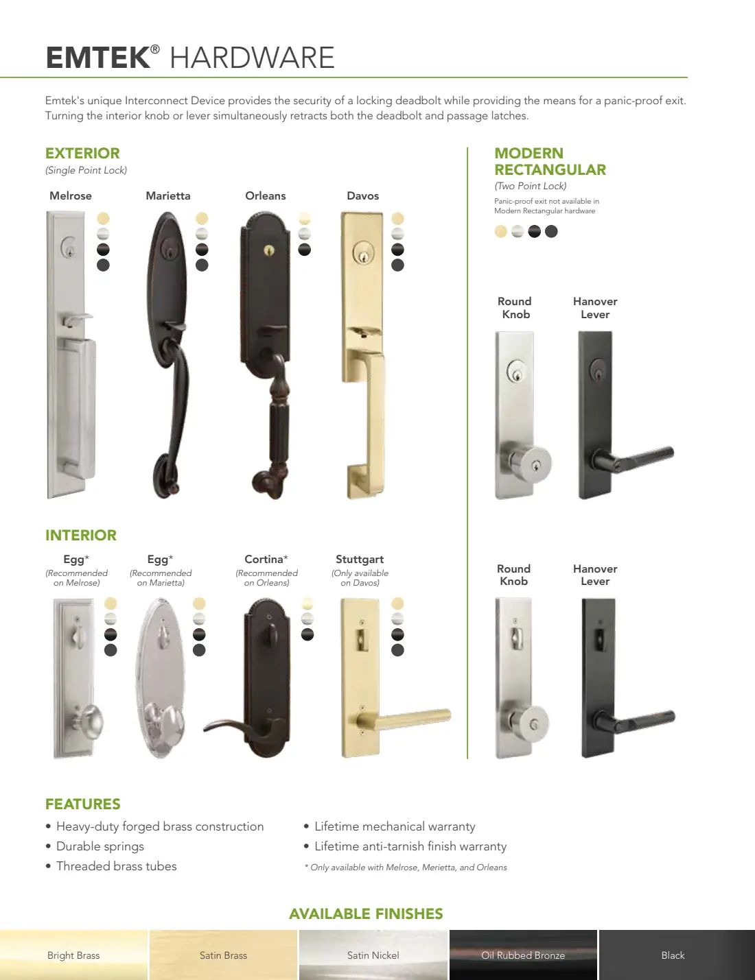 Colors, Stains & Hardware brochure, page 16