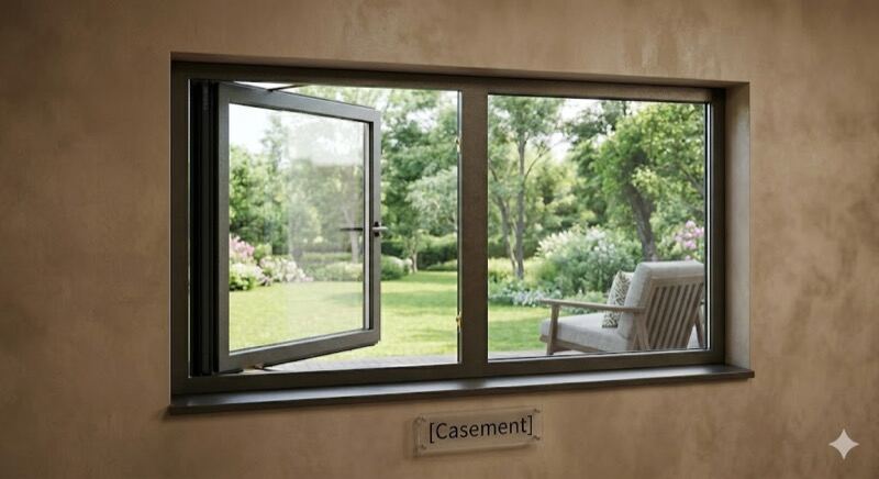 Casement window on a Marietta home showing signs of wear